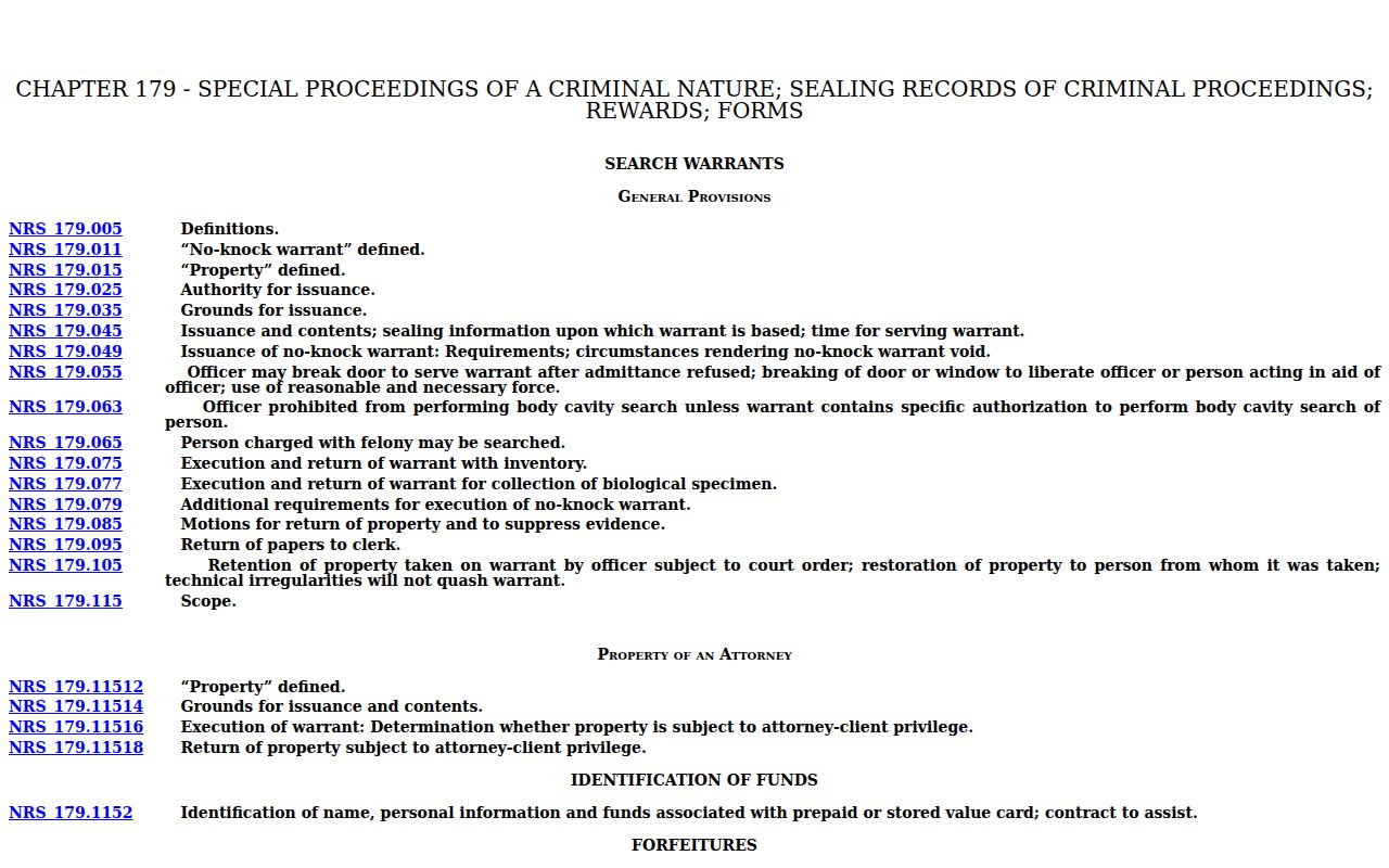 Nevada record sealing law affecting Clark County registry records